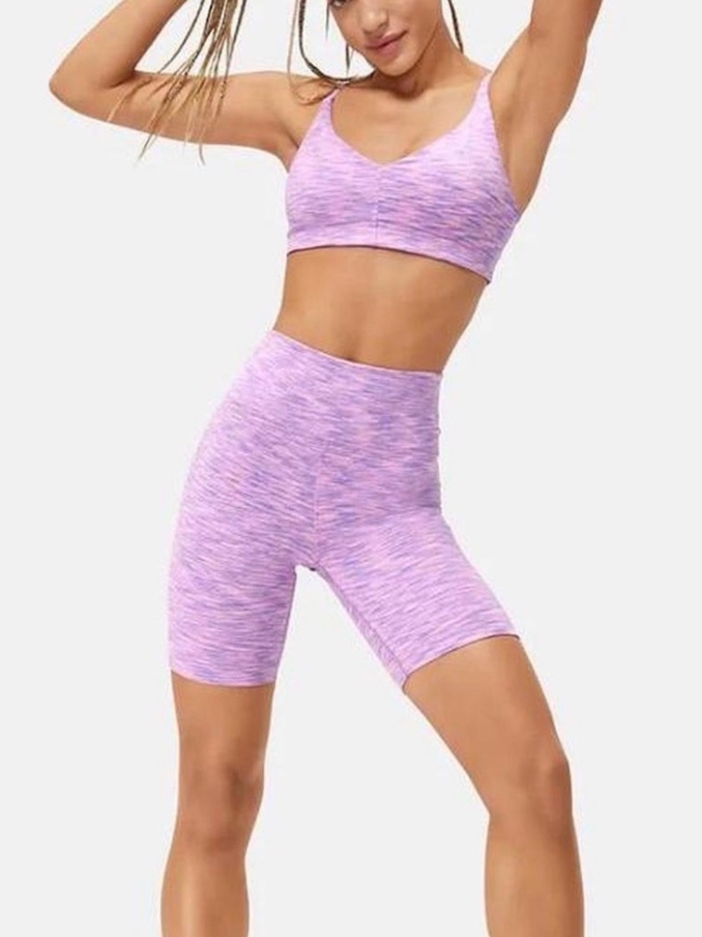 NEW Outdoor Voices Freeform short an Bralette confiner pink lilac color size S